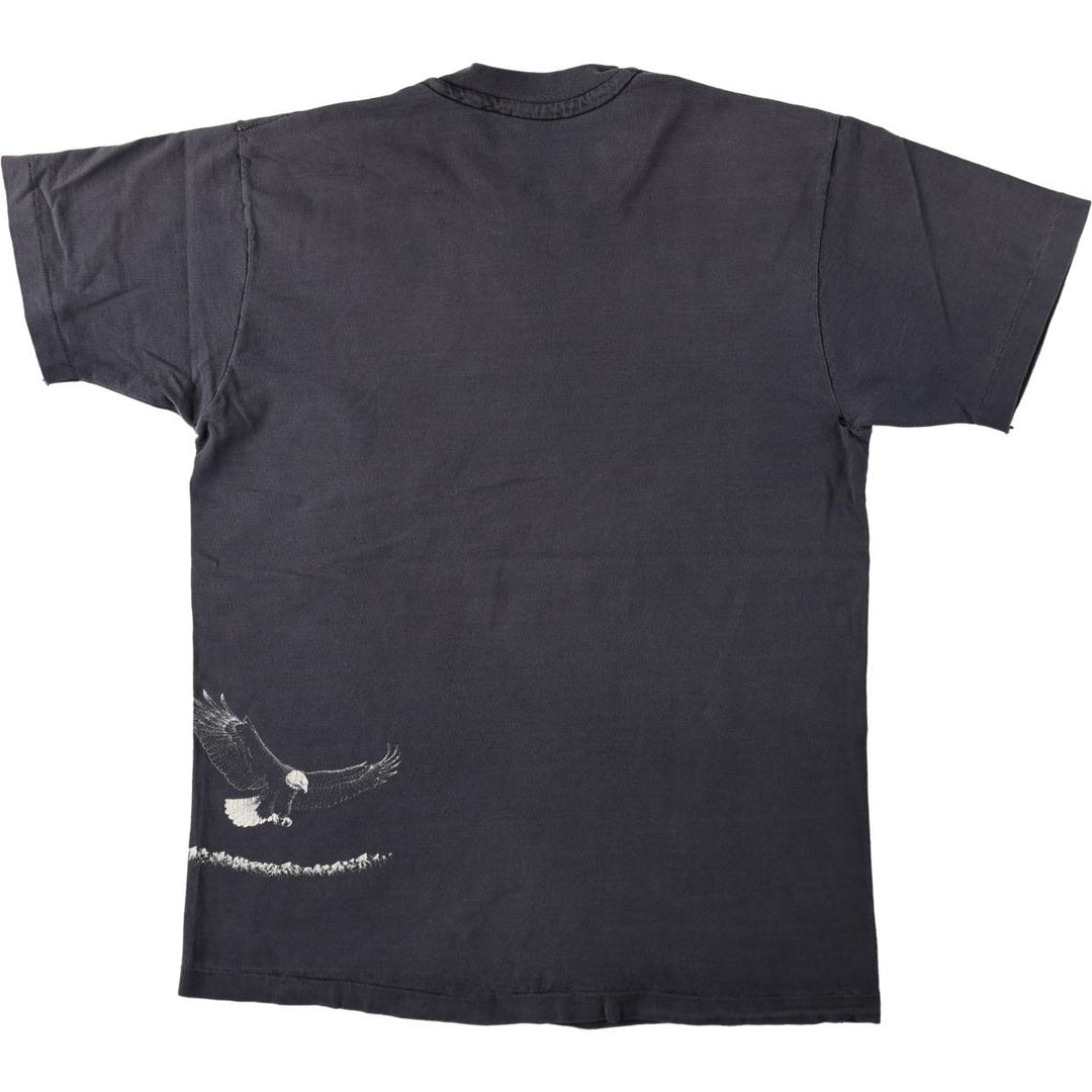 Vintage Eagle Pattern Animal T-shirt, Men's Size Small unclear black type Vintage Second Hand