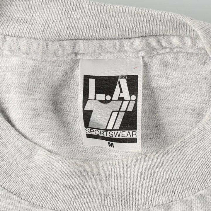 90'S Lasportswear Dog Print Animal T-Shirt, Made in USA, Men's Size M (Equivalent), Vintage cotton gray type Vintage Second Hand