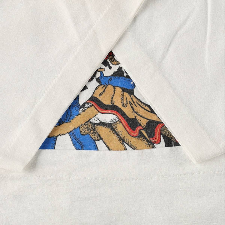 Cat Pattern Animal T-Shirt, Men's Size L (Equivalent), Vintage unclear white type Vintage Second Hand