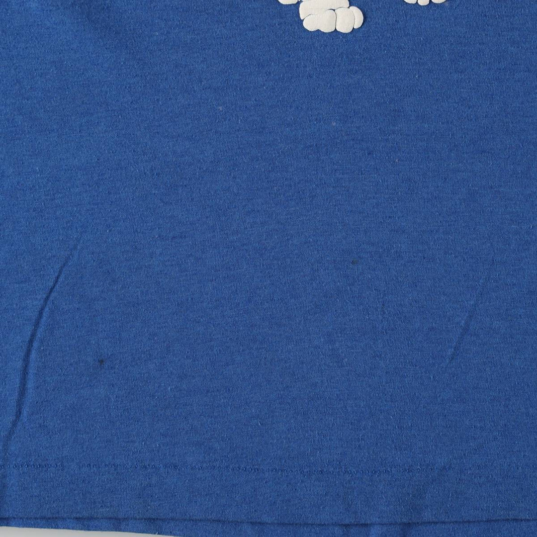80'S Screen Stars Cat Pattern Animal T-Shirt, Made in USA, Men's XL equivalent, Vintage cotton blue type Vintage Second Hand