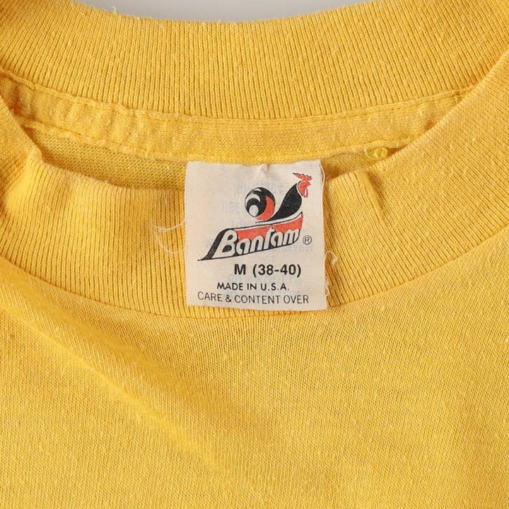 80'S BANTAM ROTTWEILER Rottweiler Dog Print Animal T-Shirt, Made in USA, Men's Size M (Equivalent), Vintage cotton yellow type Vintage Second Hand