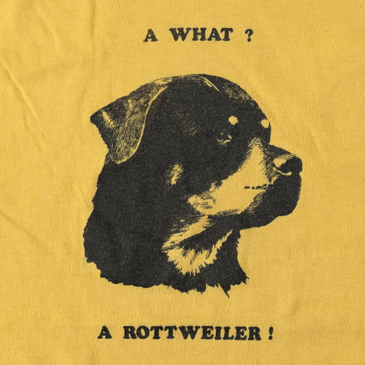 80'S BANTAM ROTTWEILER Rottweiler Dog Print Animal T-Shirt, Made in USA, Men's Size M (Equivalent), Vintage cotton yellow type Vintage Second Hand