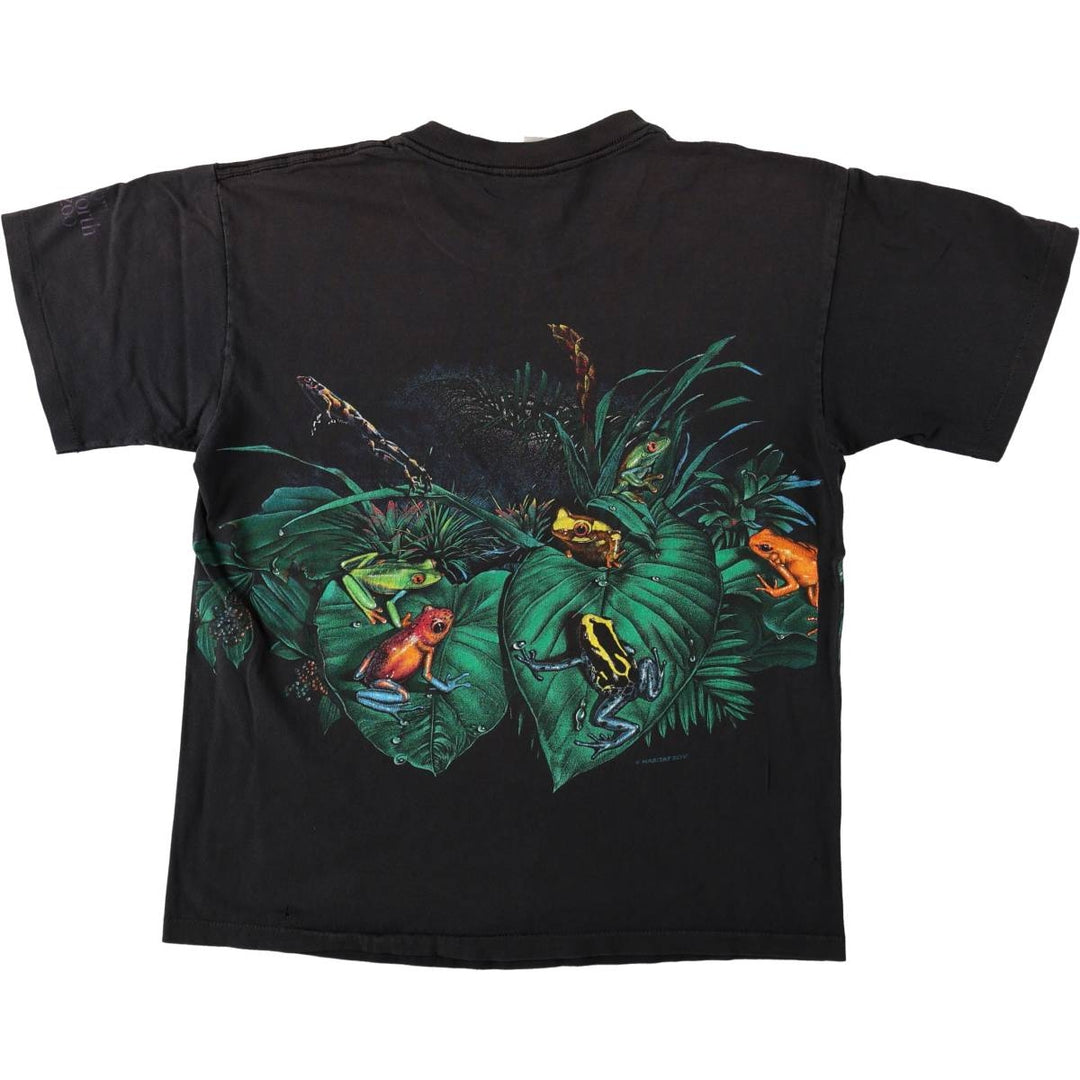 80s-90'S CAL CRU Animal T-shirt, Made in USA, Men's Size M (approx.), Vintage cotton black type Vintage Second Hand