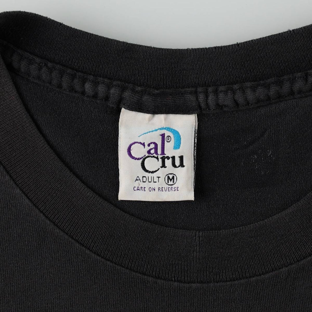 80s-90'S CAL CRU Animal T-shirt, Made in USA, Men's Size M (approx.), Vintage cotton black type Vintage Second Hand