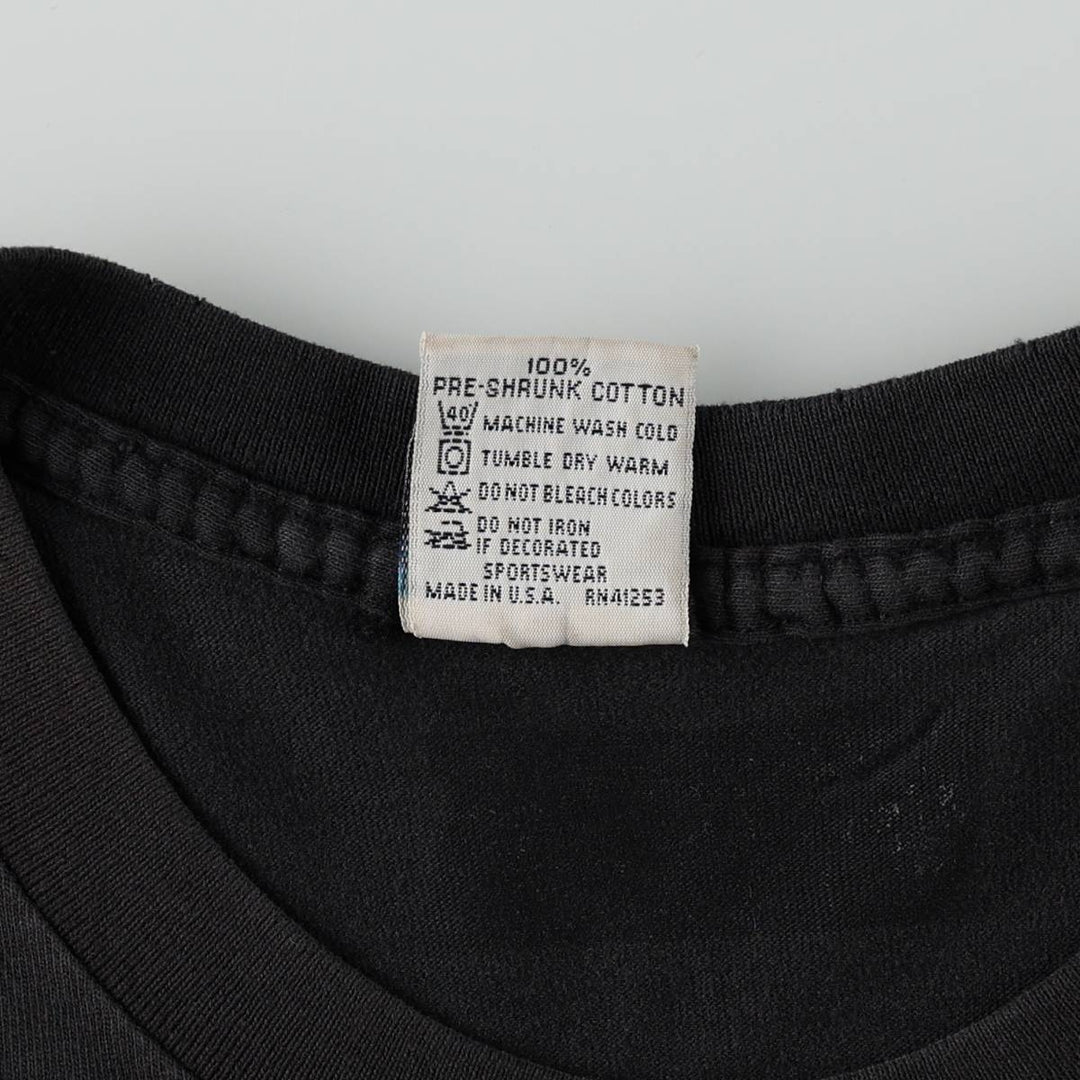 80s-90'S CAL CRU Animal T-shirt, Made in USA, Men's Size M (approx.), Vintage cotton black type Vintage Second Hand