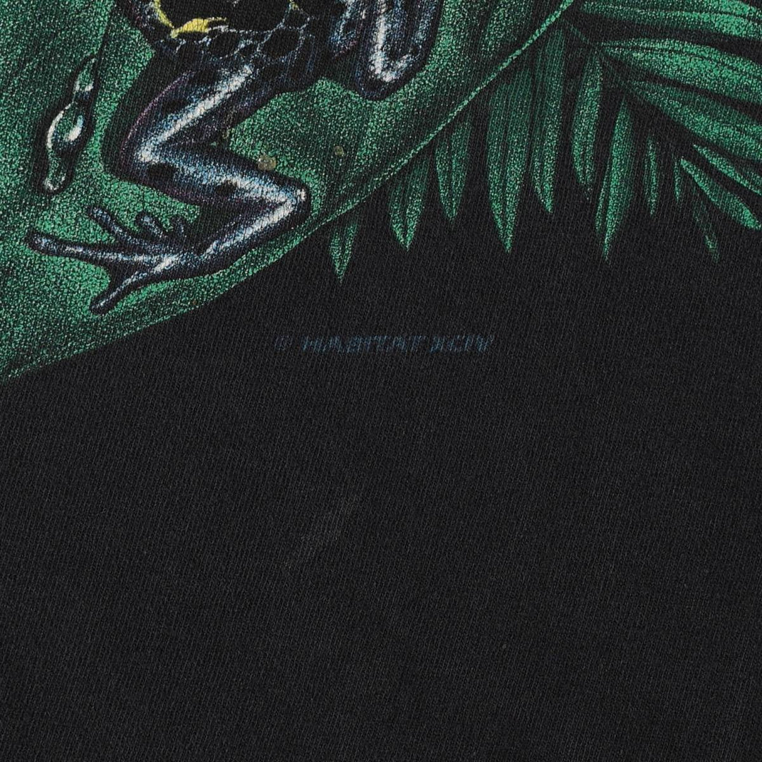 80s-90'S CAL CRU Animal T-shirt, Made in USA, Men's Size M (approx.), Vintage cotton black type Vintage Second Hand