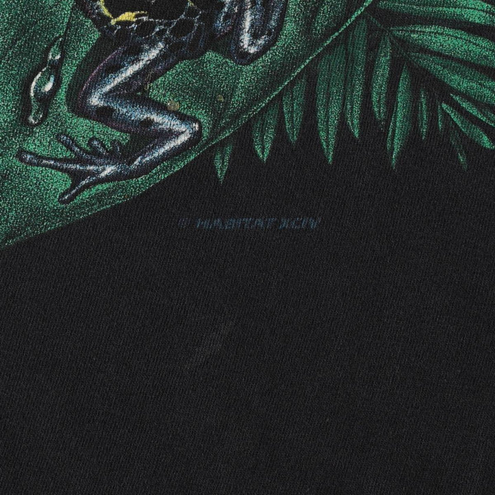 80s-90'S CAL CRU Animal T-shirt, Made in USA, Men's Size M (approx.), Vintage cotton black type Vintage Second Hand