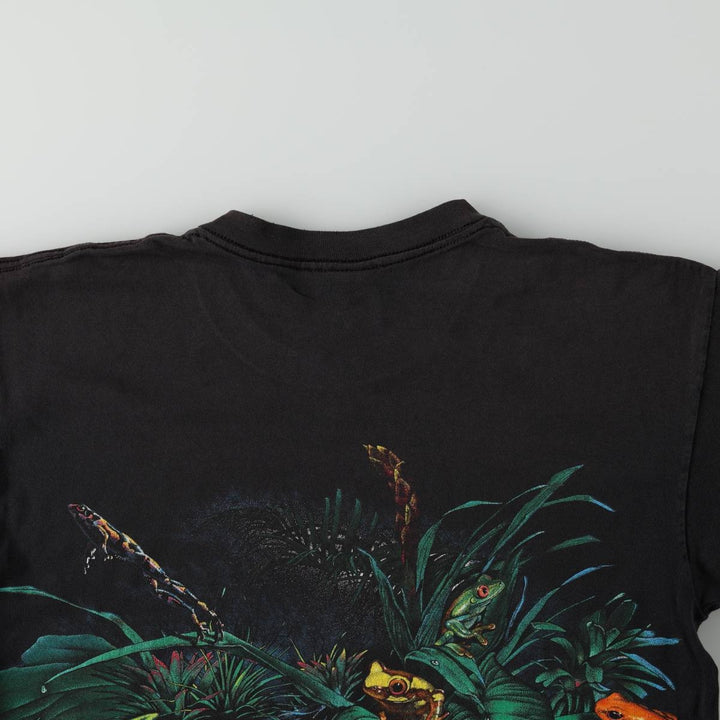 80s-90'S CAL CRU Animal T-shirt, Made in USA, Men's Size M (approx.), Vintage cotton black type Vintage Second Hand