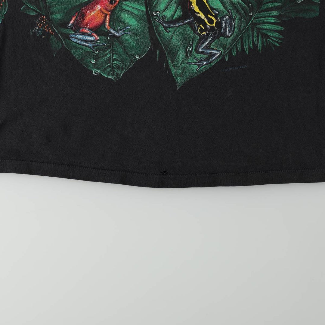 80s-90'S CAL CRU Animal T-shirt, Made in USA, Men's Size M (approx.), Vintage cotton black type Vintage Second Hand