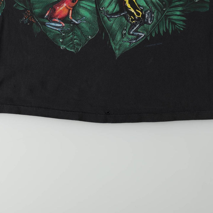 80s-90'S CAL CRU Animal T-shirt, Made in USA, Men's Size M (approx.), Vintage cotton black type Vintage Second Hand
