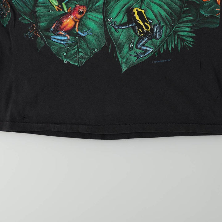 80s-90'S CAL CRU Animal T-shirt, Made in USA, Men's Size M (approx.), Vintage cotton black type Vintage Second Hand
