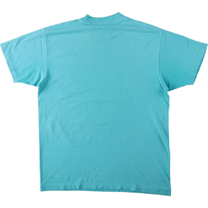90'S T-Shirts Plus Fish Print Animal T-Shirt, Made in USA, Men's XL equivalent, Vintage cotton turquoise blue Vintage Second Hand