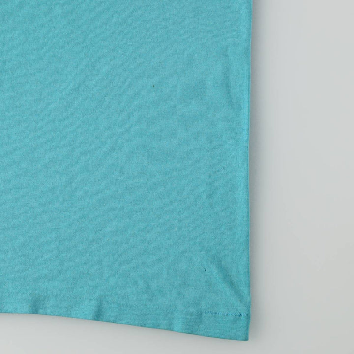 90'S T-Shirts Plus Fish Print Animal T-Shirt, Made in USA, Men's XL equivalent, Vintage cotton turquoise blue Vintage Second Hand