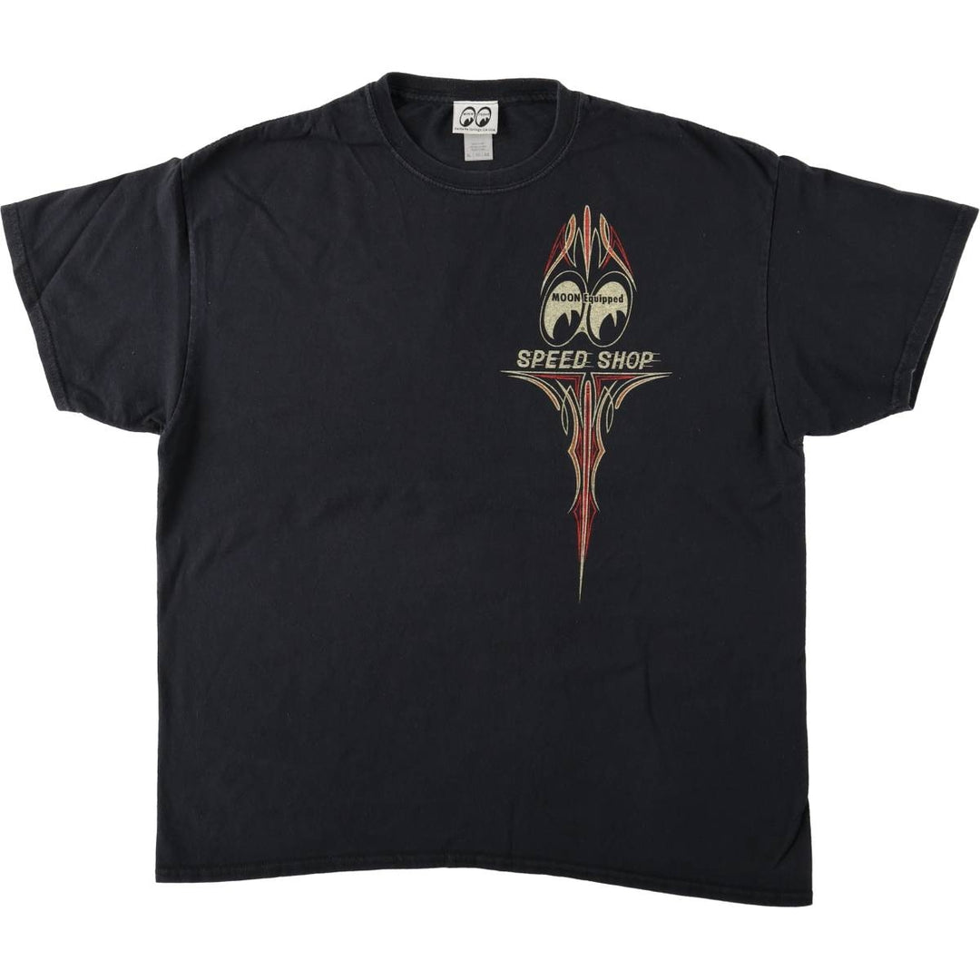 MOONEYES Tribal Motorcycle Bike T-Shirt, Men's Size XL (approx.) cotton black type Vintage Second Hand