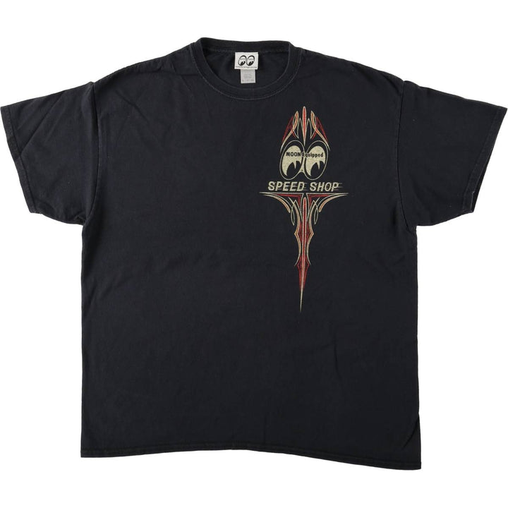MOONEYES Tribal Motorcycle Bike T-Shirt, Men's Size XL (approx.) cotton black type Vintage Second Hand