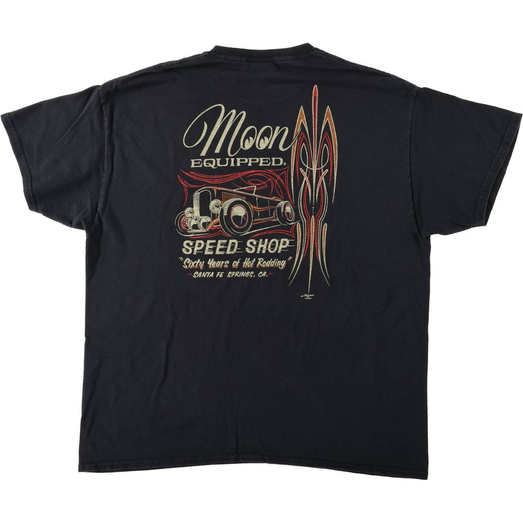 MOONEYES Tribal Motorcycle Bike T-Shirt, Men's Size XL (approx.) cotton black type Vintage Second Hand