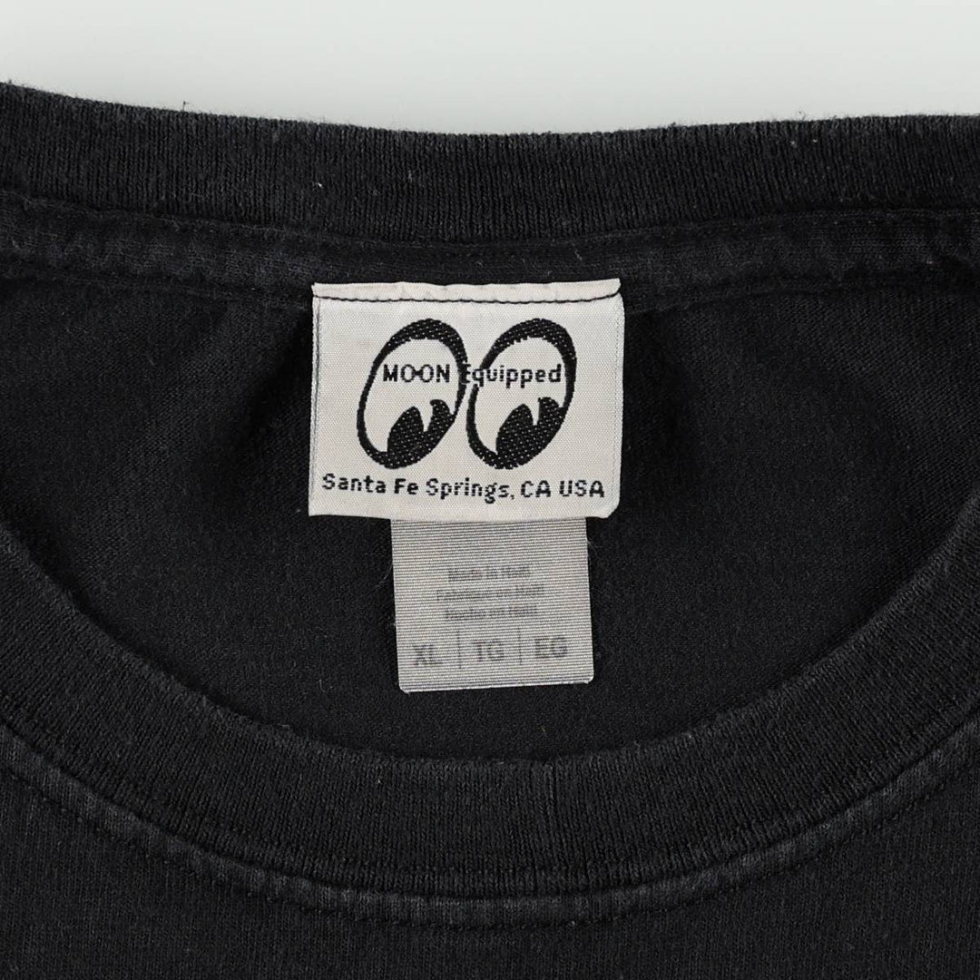 MOONEYES Tribal Motorcycle Bike T-Shirt, Men's Size XL (approx.) cotton black type Vintage Second Hand