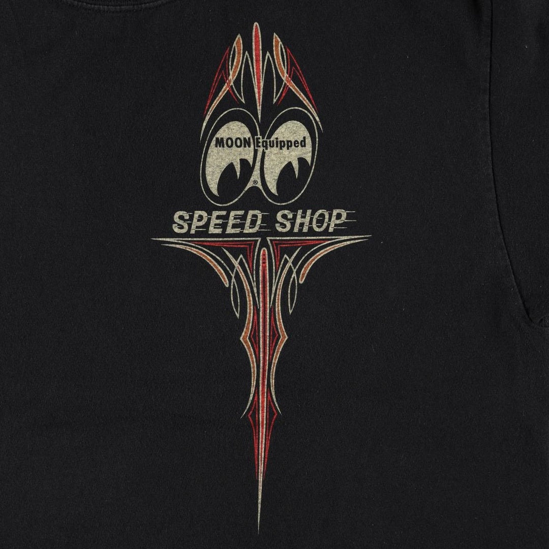 MOONEYES Tribal Motorcycle Bike T-Shirt, Men's Size XL (approx.) cotton black type Vintage Second Hand