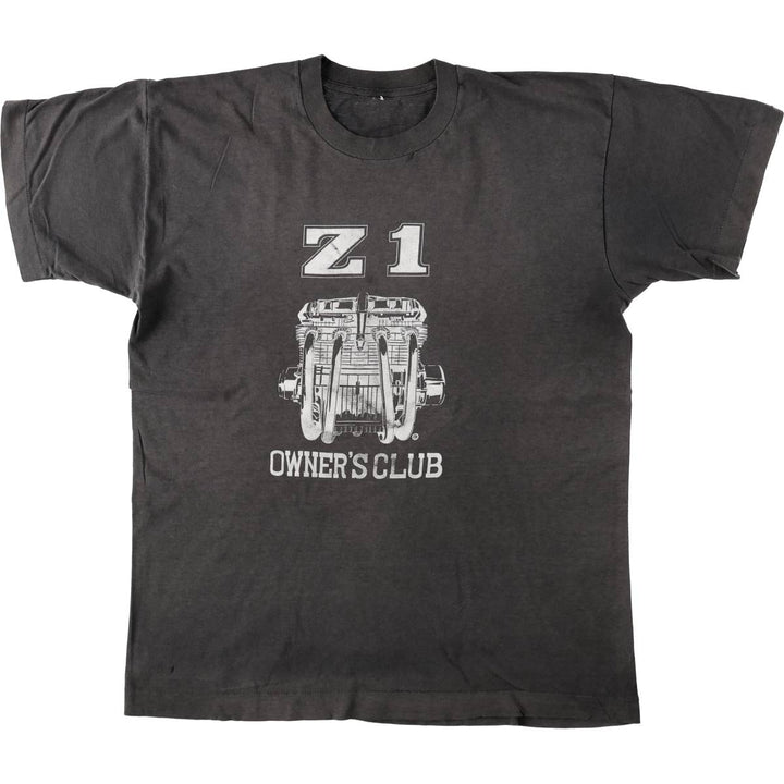 Kawasaki Z1 Engine Motorcycle T-Shirt, Men's Size M (Equivalent), Vintage unclear black type Vintage Second Hand