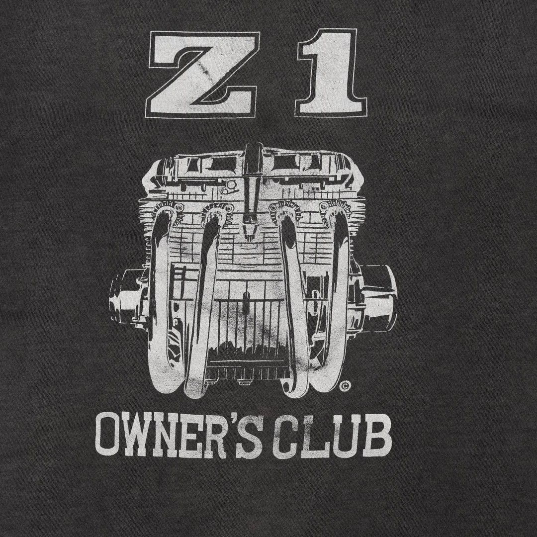 Kawasaki Z1 Engine Motorcycle T-Shirt, Men's Size M (Equivalent), Vintage unclear black type Vintage Second Hand