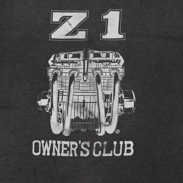 Kawasaki Z1 Engine Motorcycle T-Shirt, Men's Size M (Equivalent), Vintage unclear black type Vintage Second Hand