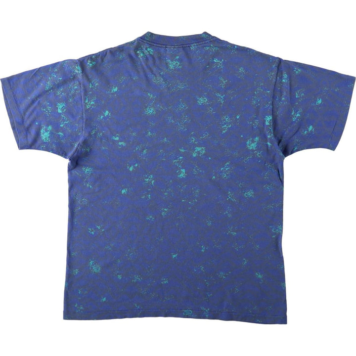 90'S Ocean Pacific all-over print surf/skate t-shirt, men's size M equivalent, vintage. cotton blue type Vintage Second Hand