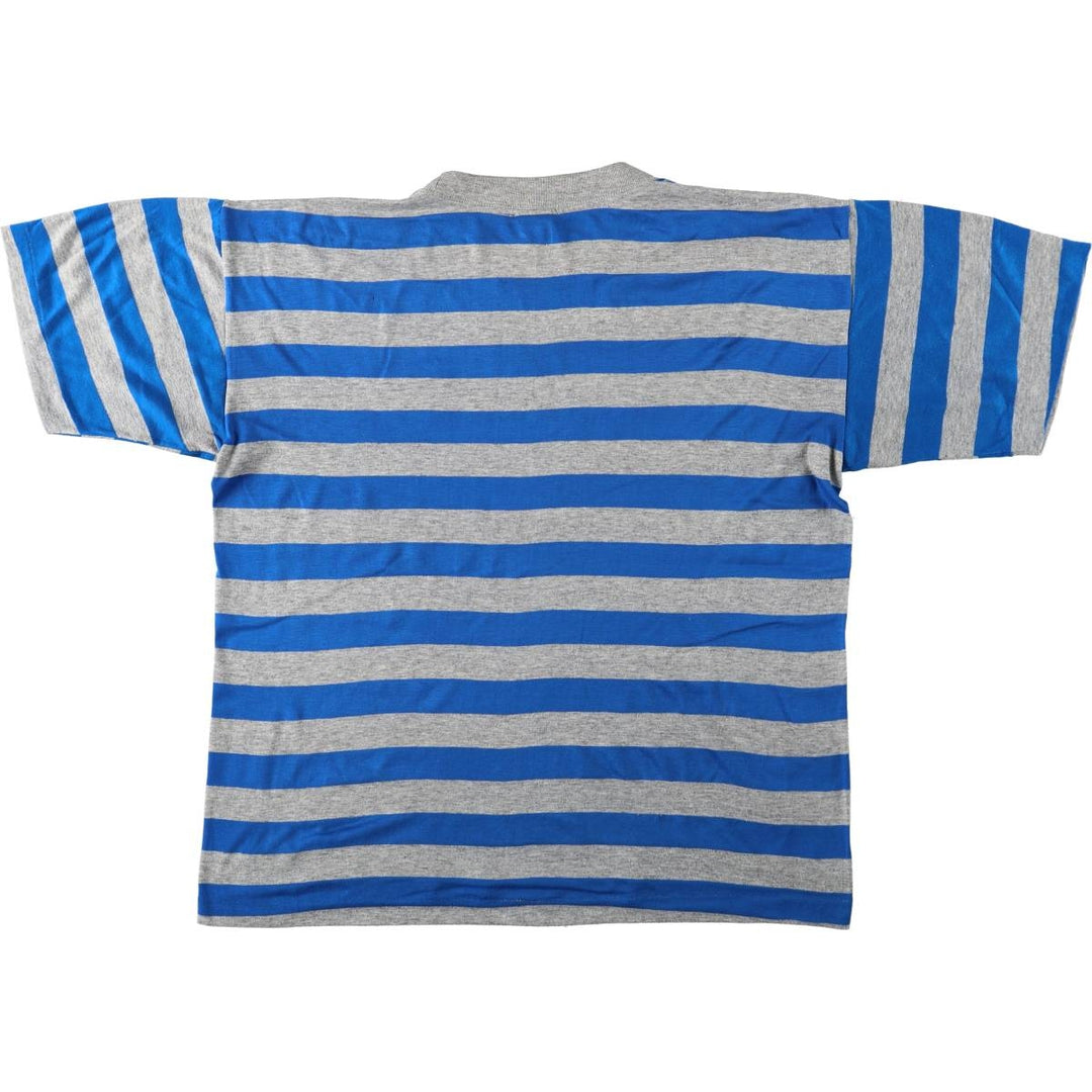 80'S Ocean Pacific striped pattern surf skate t-shirt, men's size XL equivalent, vintage. unclear gray type Vintage Second Hand