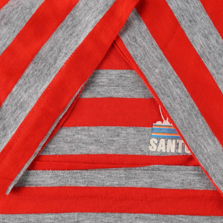 80'S Ocean Pacific striped pattern surf skate t-shirt, men's size XL equivalent, vintage. unclear red type Vintage Second Hand