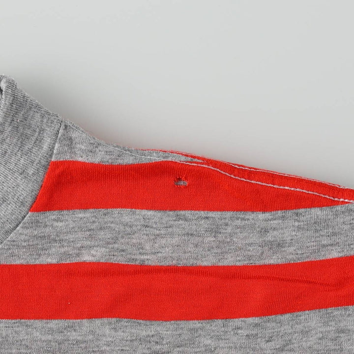 80'S Ocean Pacific striped pattern surf skate t-shirt, men's size XL equivalent, vintage. unclear red type Vintage Second Hand