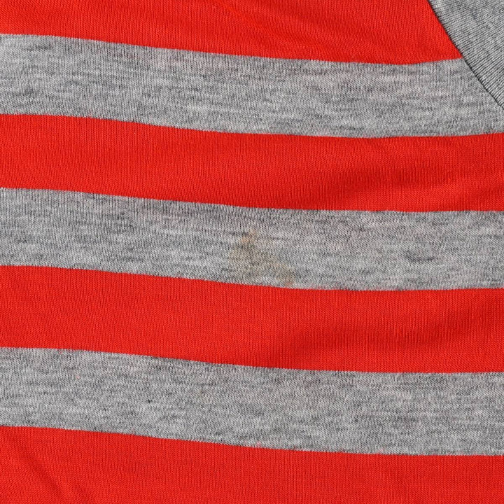 80'S Ocean Pacific striped pattern surf skate t-shirt, men's size XL equivalent, vintage. unclear red type Vintage Second Hand