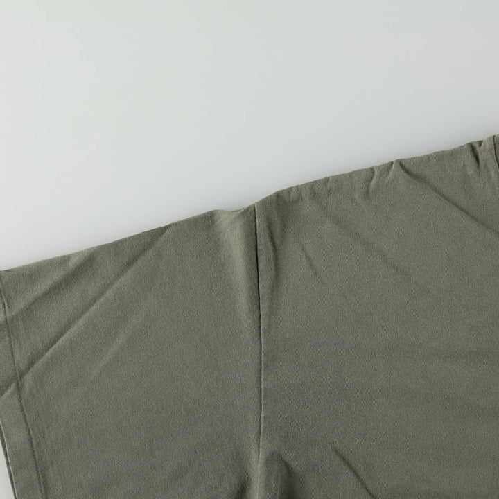 90'S Quiksilver Back Logo Surf Skate T-Shirt, Made in USA, Men's XL (approx.) Vintage cotton Khaki type sage green Vintage Second Hand