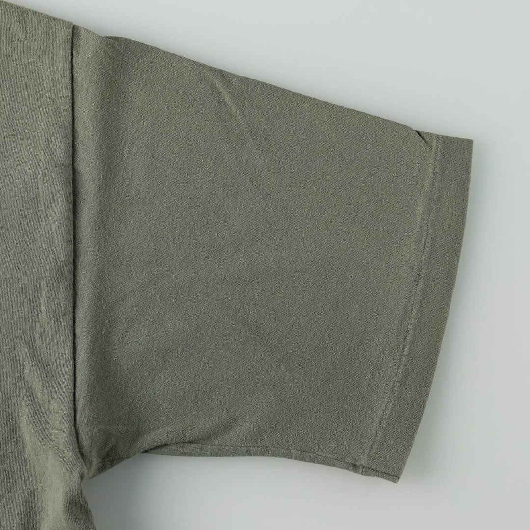 90'S Quiksilver Back Logo Surf Skate T-Shirt, Made in USA, Men's XL (approx.) Vintage cotton Khaki type sage green Vintage Second Hand