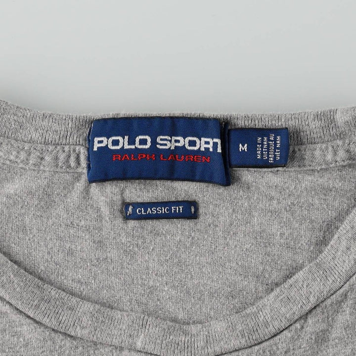 Ralph Lauren POLO SPORT CLASSIC FIT Short-Sleeve Logo T-Shirt, Men's Size M (approx.) unclear gray type Vintage Second Hand