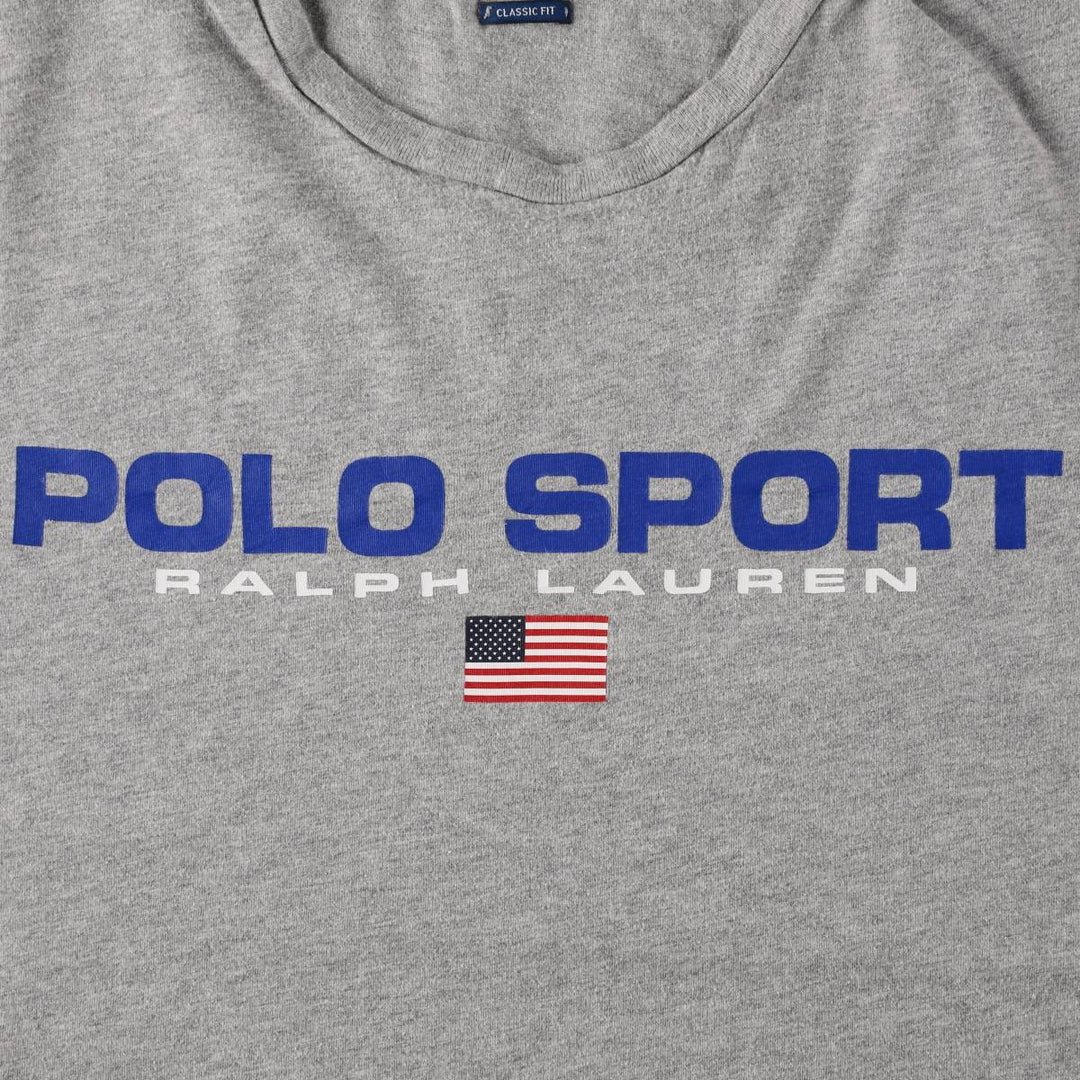 Ralph Lauren POLO SPORT CLASSIC FIT Short-Sleeve Logo T-Shirt, Men's Size M (approx.) unclear gray type Vintage Second Hand