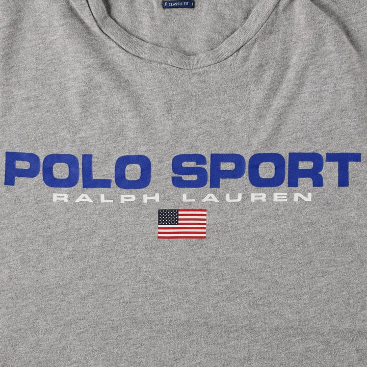 Ralph Lauren POLO SPORT CLASSIC FIT Short-Sleeve Logo T-Shirt, Men's Size M (approx.) unclear gray type Vintage Second Hand