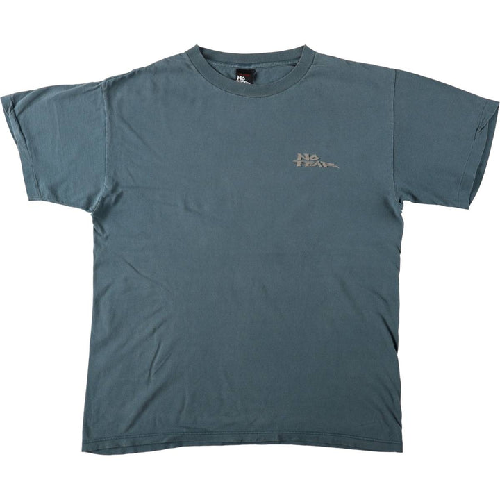 90'S NO FEAR Short-Sleeve Logo T-Shirt, Made in USA, Men's XL (approx.), Vintage cotton Khaki type Vintage Second Hand