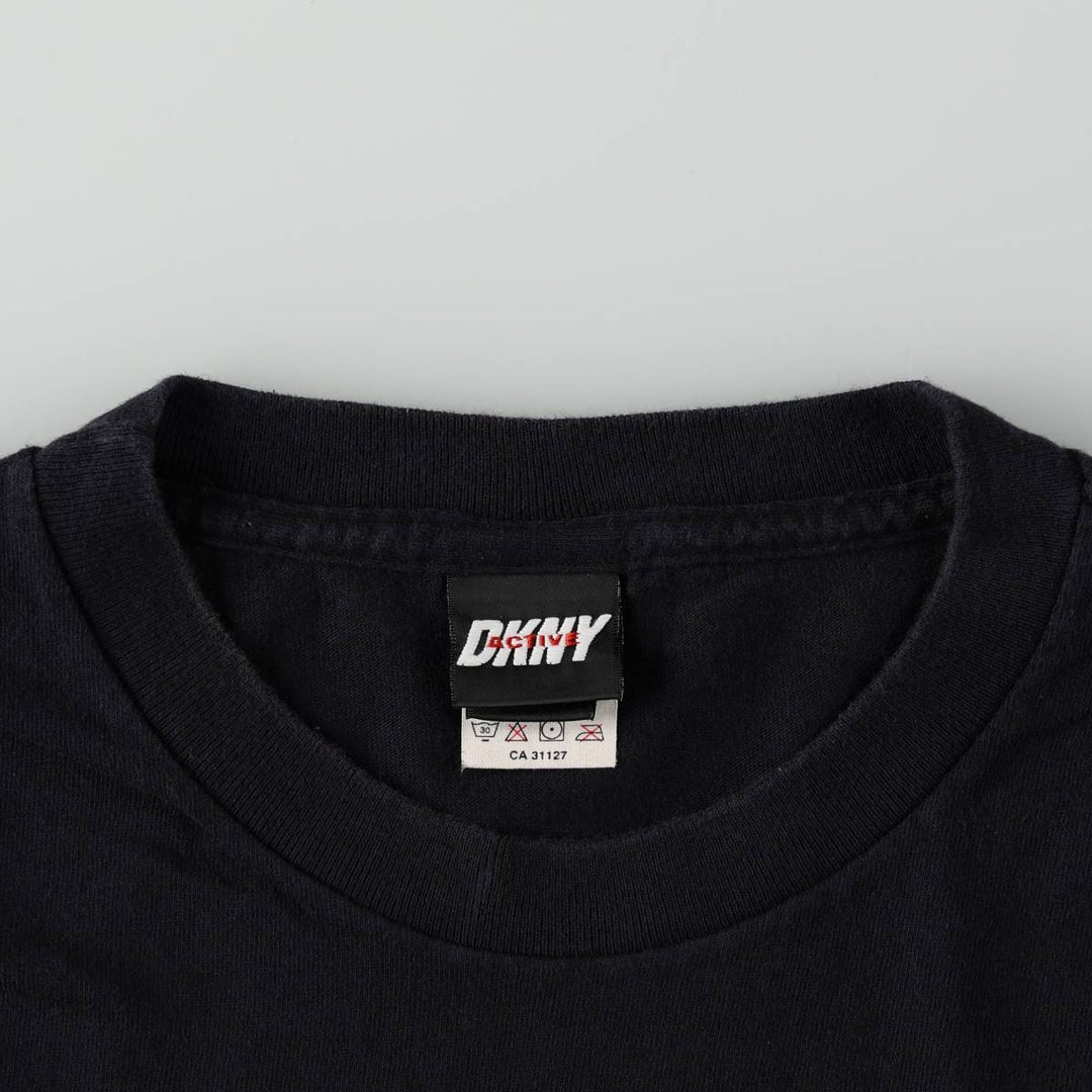 90'S Donna Karan New York DKNY ACTIVE Short-Sleeve Logo T-Shirt, Made in USA, Men's XL equivalent, Vintage cotton black type Vintage Second Hand