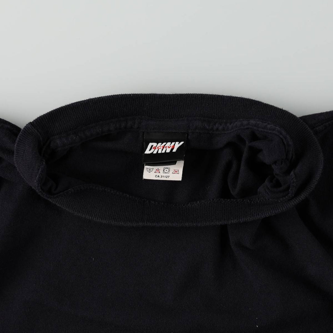 90'S Donna Karan New York DKNY ACTIVE Short-Sleeve Logo T-Shirt, Made in USA, Men's XL equivalent, Vintage cotton black type Vintage Second Hand