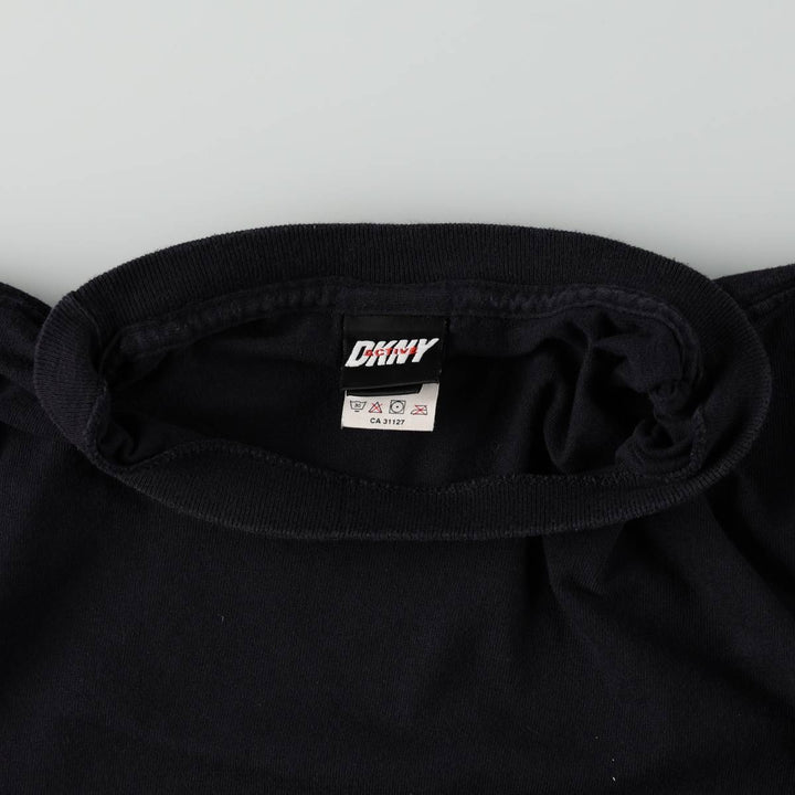 90'S Donna Karan New York DKNY ACTIVE Short-Sleeve Logo T-Shirt, Made in USA, Men's XL equivalent, Vintage cotton black type Vintage Second Hand