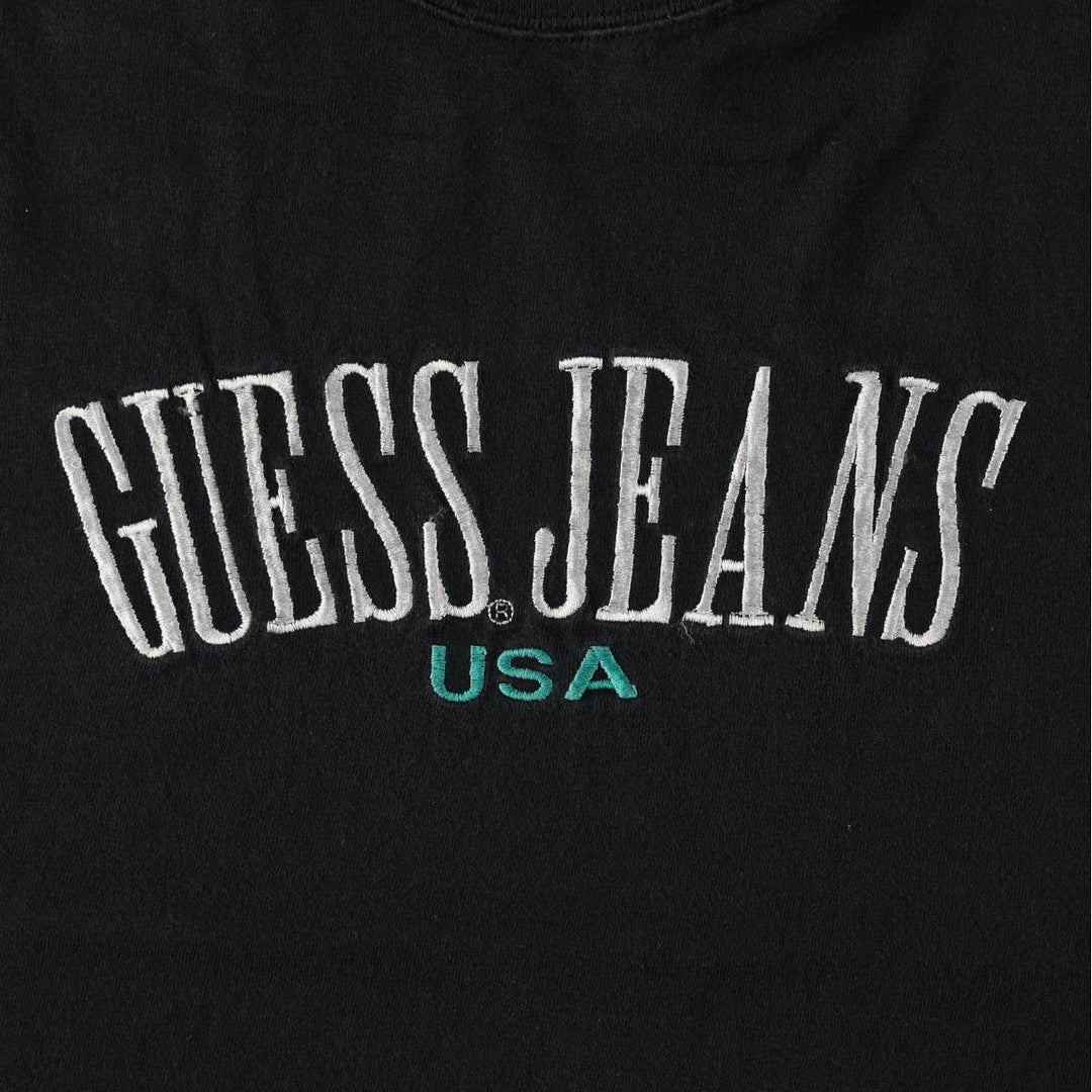 80s-90'S Guess GEORGES MARCIANO Short-Sleeve Logo T-Shirt, Made in USA, Men's Size L (approx.), Vintage cotton black type Vintage Second Hand