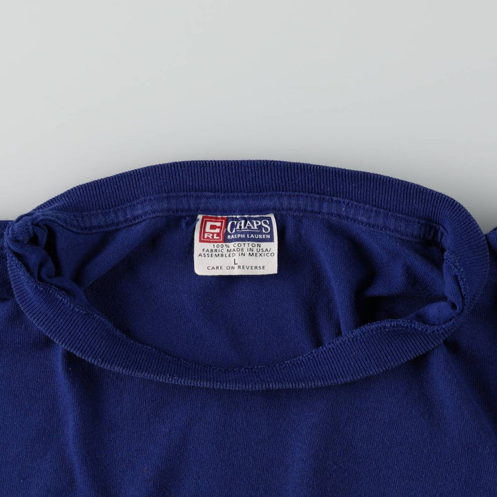 Ralph Lauren CHAPS Short-Sleeve Logo T-Shirt, Men's Size L (approx.) cotton blue type Vintage Second Hand