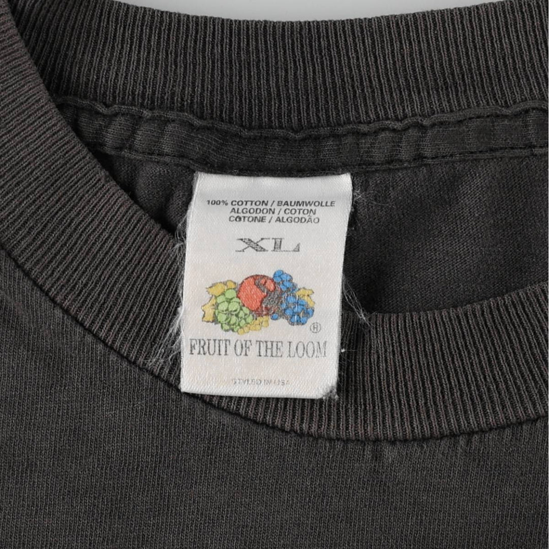 90'S Fruit of the Loom short-sleeved t-shirt with a single logo, made in Ireland, men's size XL equivalent. cotton Charcoal Vintage Second Hand