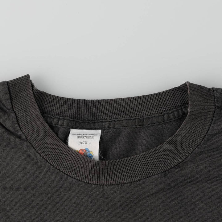90'S Fruit of the Loom short-sleeved t-shirt with a single logo, made in Ireland, men's size XL equivalent. cotton Charcoal Vintage Second Hand