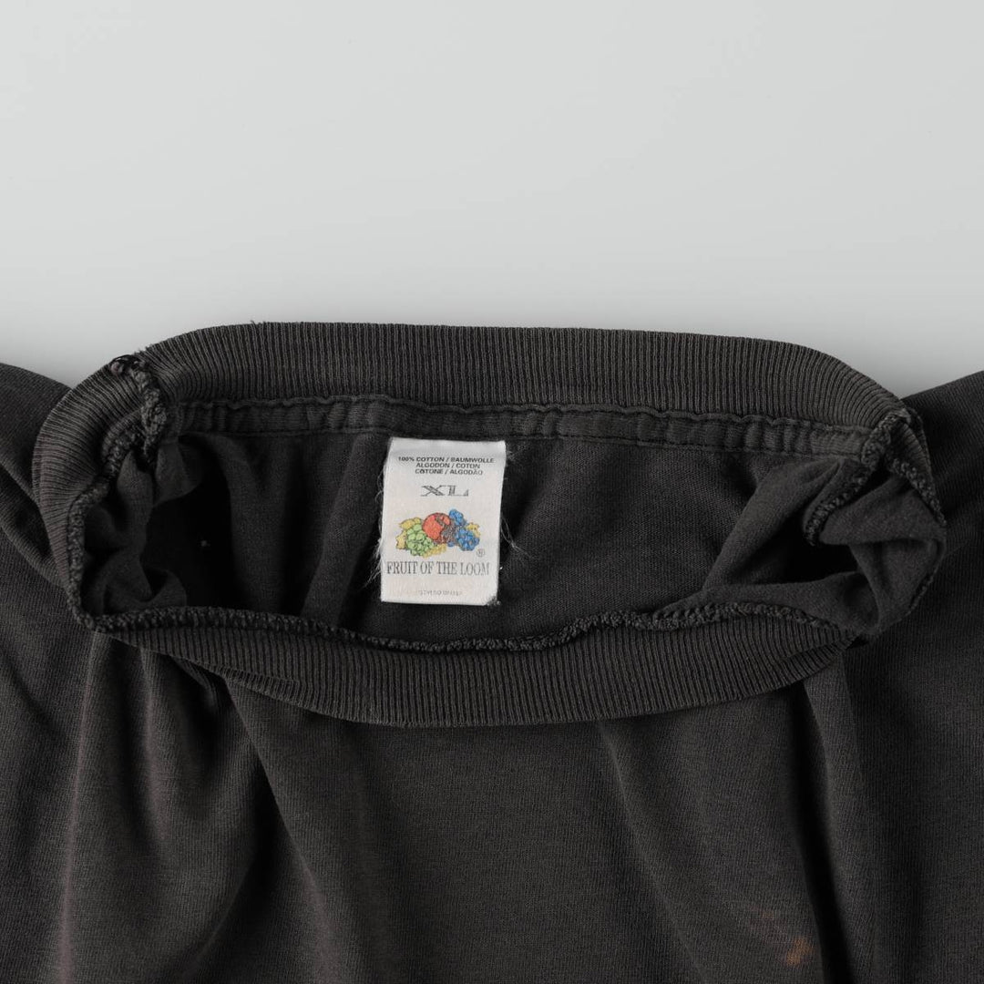 90'S Fruit of the Loom short-sleeved t-shirt with a single logo, made in Ireland, men's size XL equivalent. cotton Charcoal Vintage Second Hand
