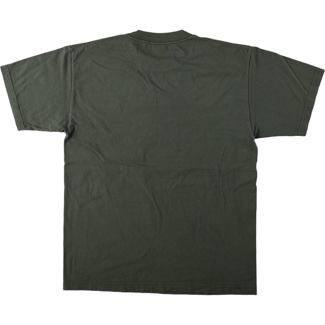 90'S Timberland Short-Sleeve T-Shirt with One-Point Logo, Made in USA, Men's Size L (Equivalent), Vintage cotton Khaki type Vintage Second Hand
