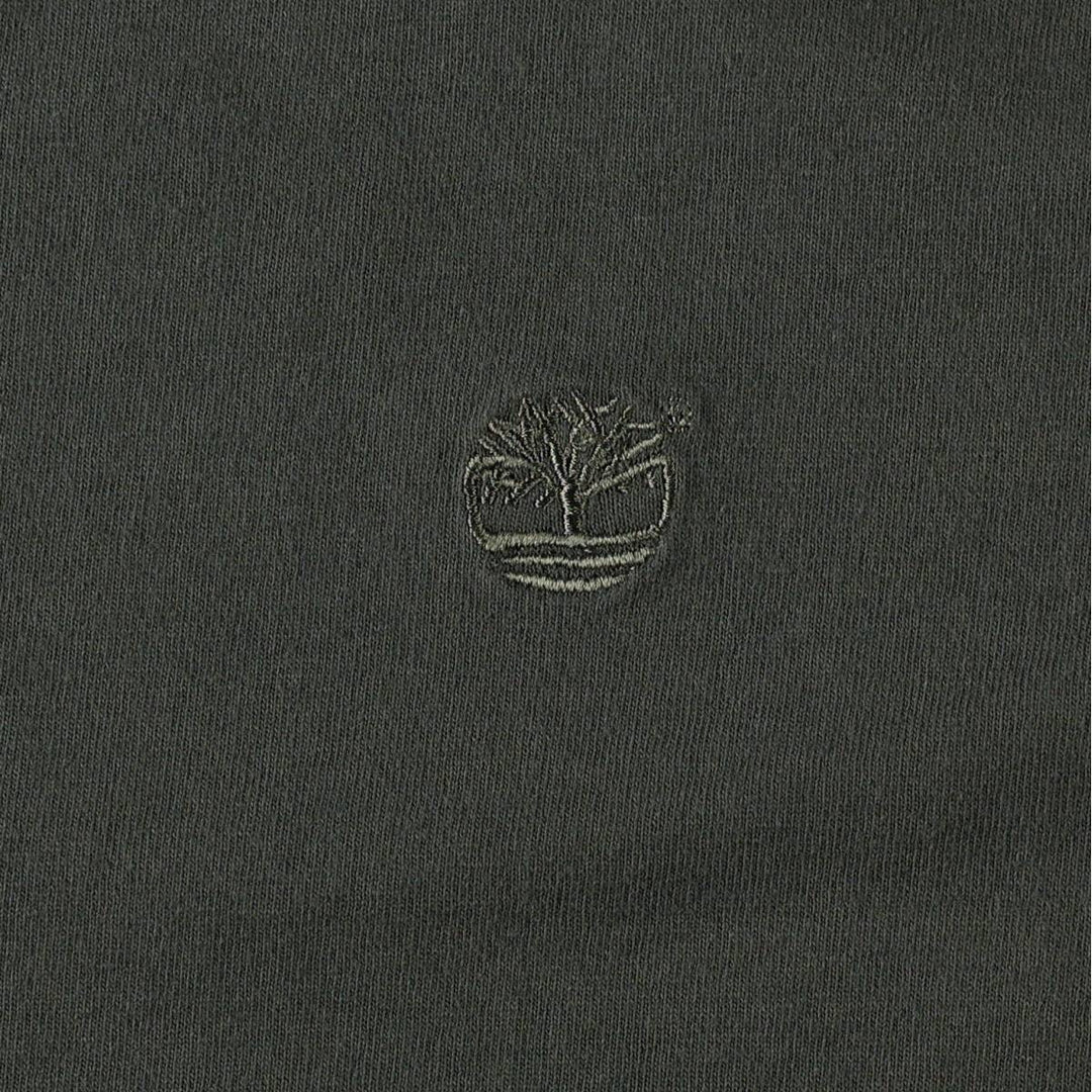 90'S Timberland Short-Sleeve T-Shirt with One-Point Logo, Made in USA, Men's Size L (Equivalent), Vintage cotton Khaki type Vintage Second Hand