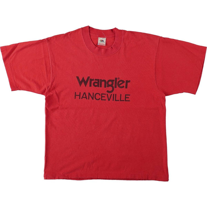 80s-90'S Fruit of the Loom Wrangler Short-Sleeve Printed T-Shirt, Made in USA, Men's Size L (approx.) cotton red type Vintage Second Hand