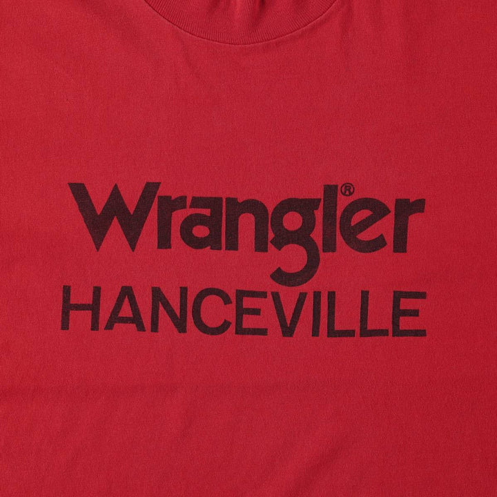 80s-90'S Fruit of the Loom Wrangler Short-Sleeve Printed T-Shirt, Made in USA, Men's Size L (approx.) cotton red type Vintage Second Hand