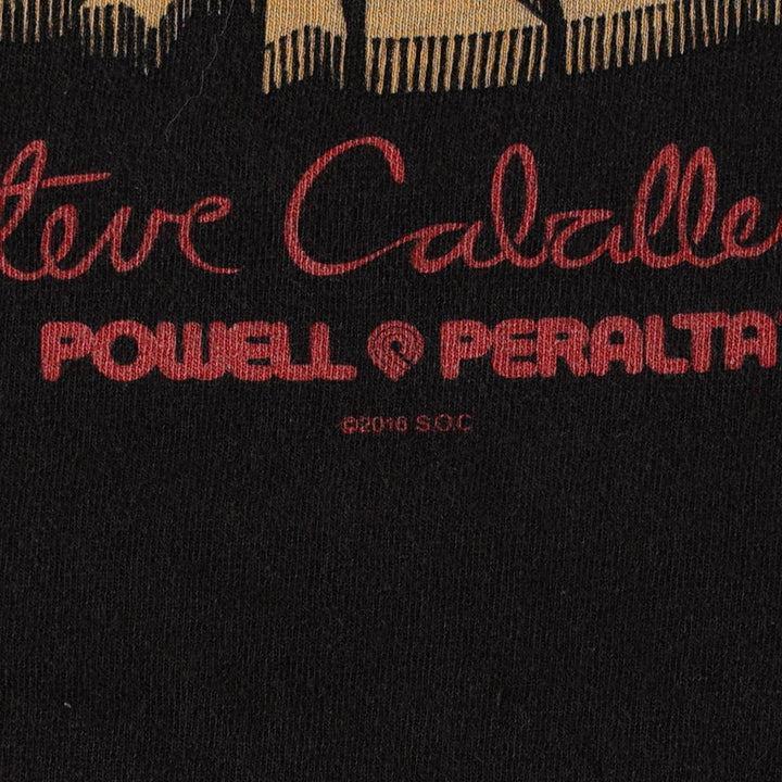 POWELL PERALTA Surf Skate T-Shirt, Men's Size XL (approx.) cotton black type Vintage Second Hand