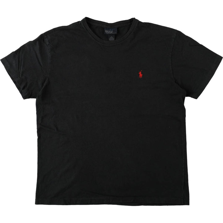 Ralph Lauren POLO by Ralph Lauren short sleeve one point logo T-shirt men's M size cotton black type Vintage Second Hand